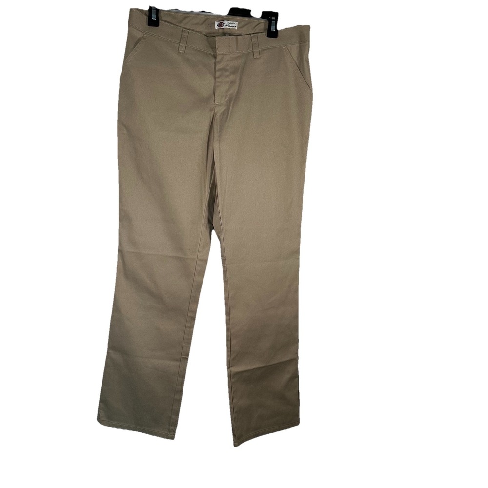 Dickies Womens SIZE 10R Khaki‎ Work Pants Straight Leg Chinos FP221DS NWT